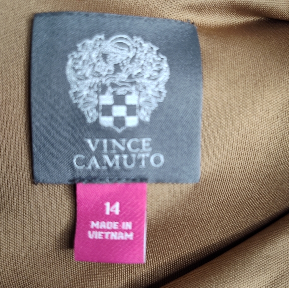 Vince Camuto Brown Women  Suede Shift Dress 14 Jeweled Neckline Sleeveless Zip - Picture 13 of 13